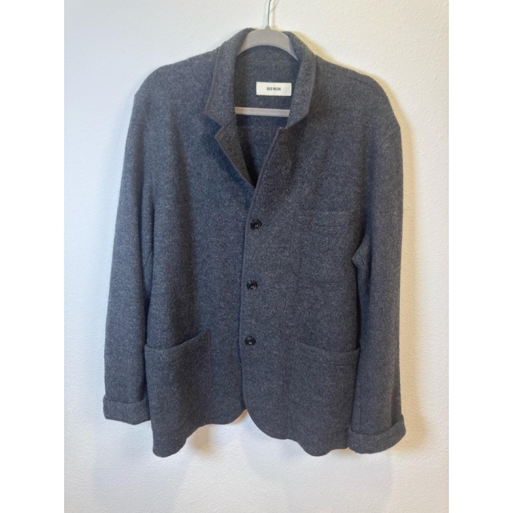 Buck Mason Blazer Jacket Mens Large Gray Merino Wool Knit Unlined BM16003.403